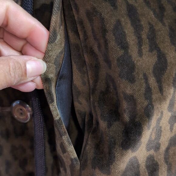 Nina McLemore Animal Print Velvet Jacket Sz 8 - Picture 4 of 6